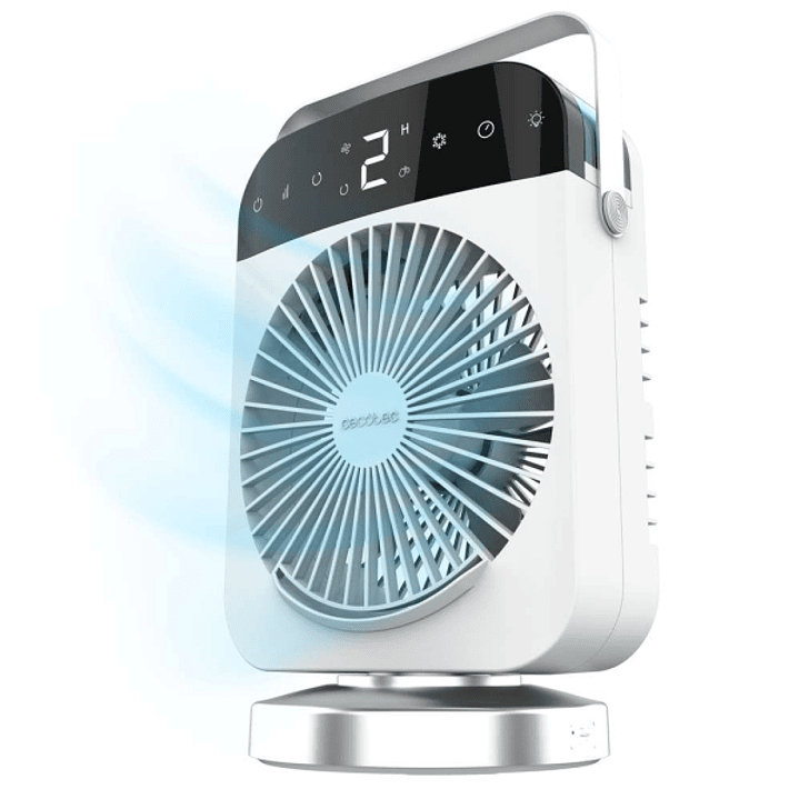Cecotec EnergySilence 600 DeskChill Smart Rotate Climatizador Portatil de Mesa - Deposito 300ml - Tactil - 4 Velocidades - Oscilacion 75° - Temporizad 1