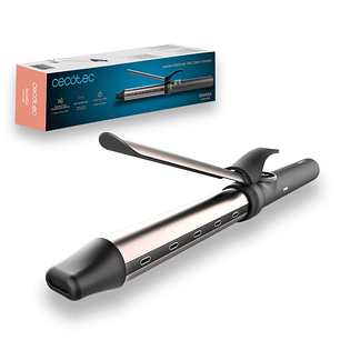 Cecotec Bamba SurfCare Epic Curly Sphere Rizador de 32mm - Cilindro Ceramica y Turmalina - Iones Negativos - Pantalla LED de Temperatura - Rango de 12