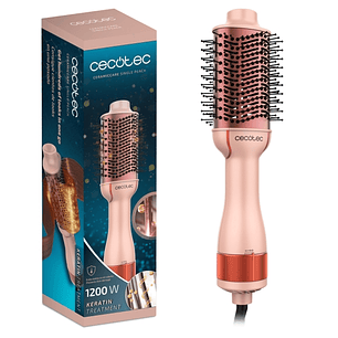 Cecotec CeramicCare Single Peach Cepillo Alisador - Revestimiento Ceramica y Queratina - Cuidado Del Cabello - Brillo y Elasticidad - Profesional - Ca