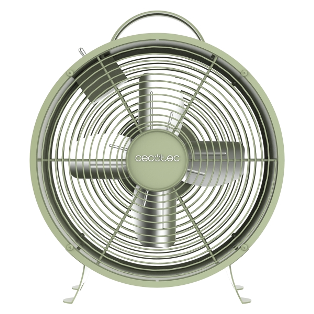 Cecotec EnergySilence 400 RetroDesk Ventilador de Sobremesa con 4 Aspas - 25W - Diametro de 20cm - 2 Velocidades - Uso Sencillo e Intuitivo - Base Seg 1