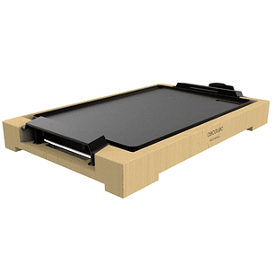 Cecotec Tasty and Grill 2000 Bamboo Plancha Electrica - 2000W - Estructura de Bambu - Antiadherente - Termostato Regulable - Apta para Lavavajillas - 