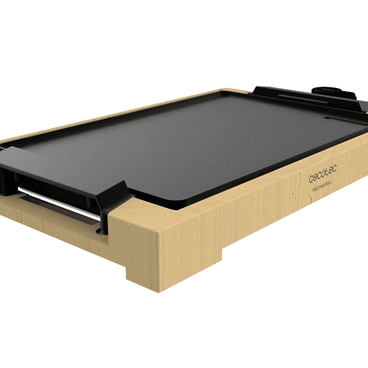 Cecotec Tasty and Grill 2000 Bamboo Plancha Electrica - 2000W - Estructura de Bambu - Antiadherente - Termostato Regulable - Apta para Lavavajillas -  1
