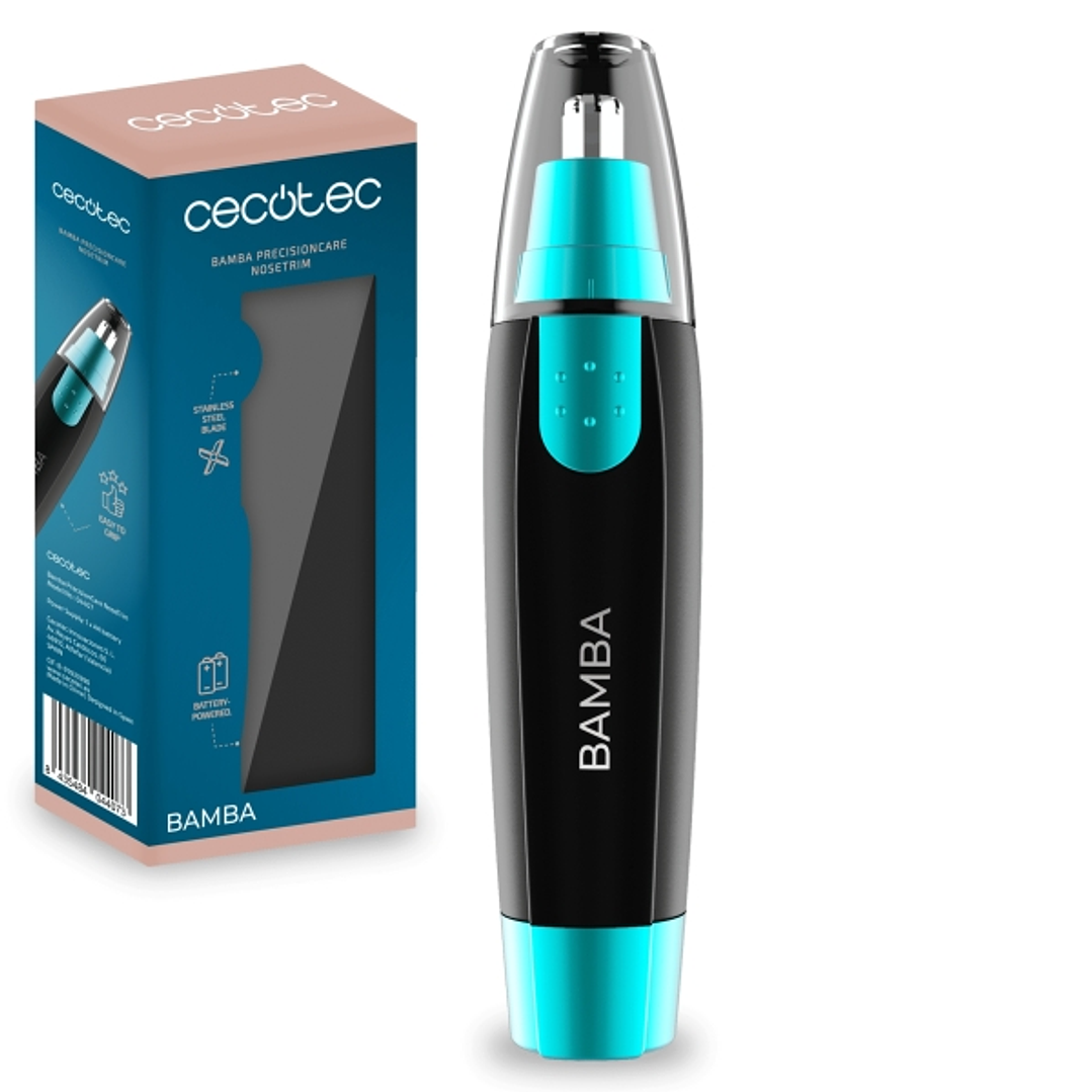 Cecotec Bamba PrecisionCare NoseTrim Cortapelos Inalambrico - Cuchilla de Acero Inoxidable - Ergonomico - Tapa Protectora Incluida - Portatil y Facil  1