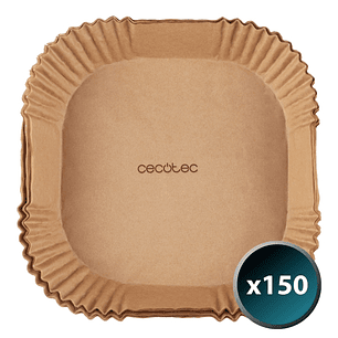 Cecotec Cecofry Pack de 150 Papeles para Freidora de Aire - Compatible con Freidoras de 2 a 5L - Cuadrado - Resistente hasta 230? - Listo para Usar - 