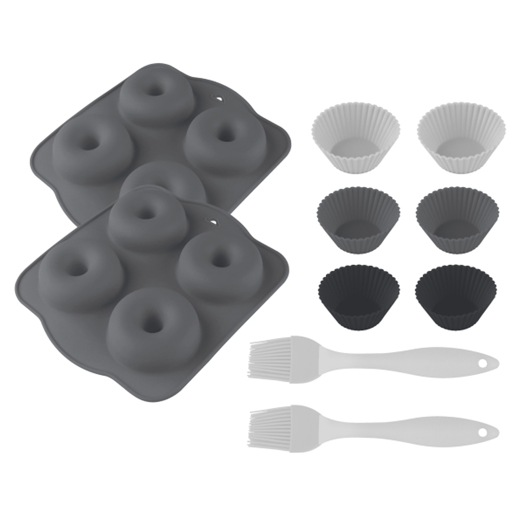 Cecotec Cecofry SweetBake Pack de Moldes para Donas y Magdalenas - Compatible con Freidoras de 6 a 8L - Libre de BPA - Superficie Antiadherente - Incl 1