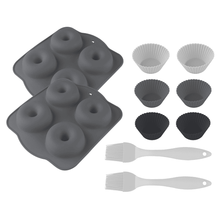 Cecotec Cecofry SweetBake Pack de Moldes para Donas y Magdalenas - Compatible con Freidoras de 6 a 8L - Libre de BPA - Superficie Antiadherente - Incl 1