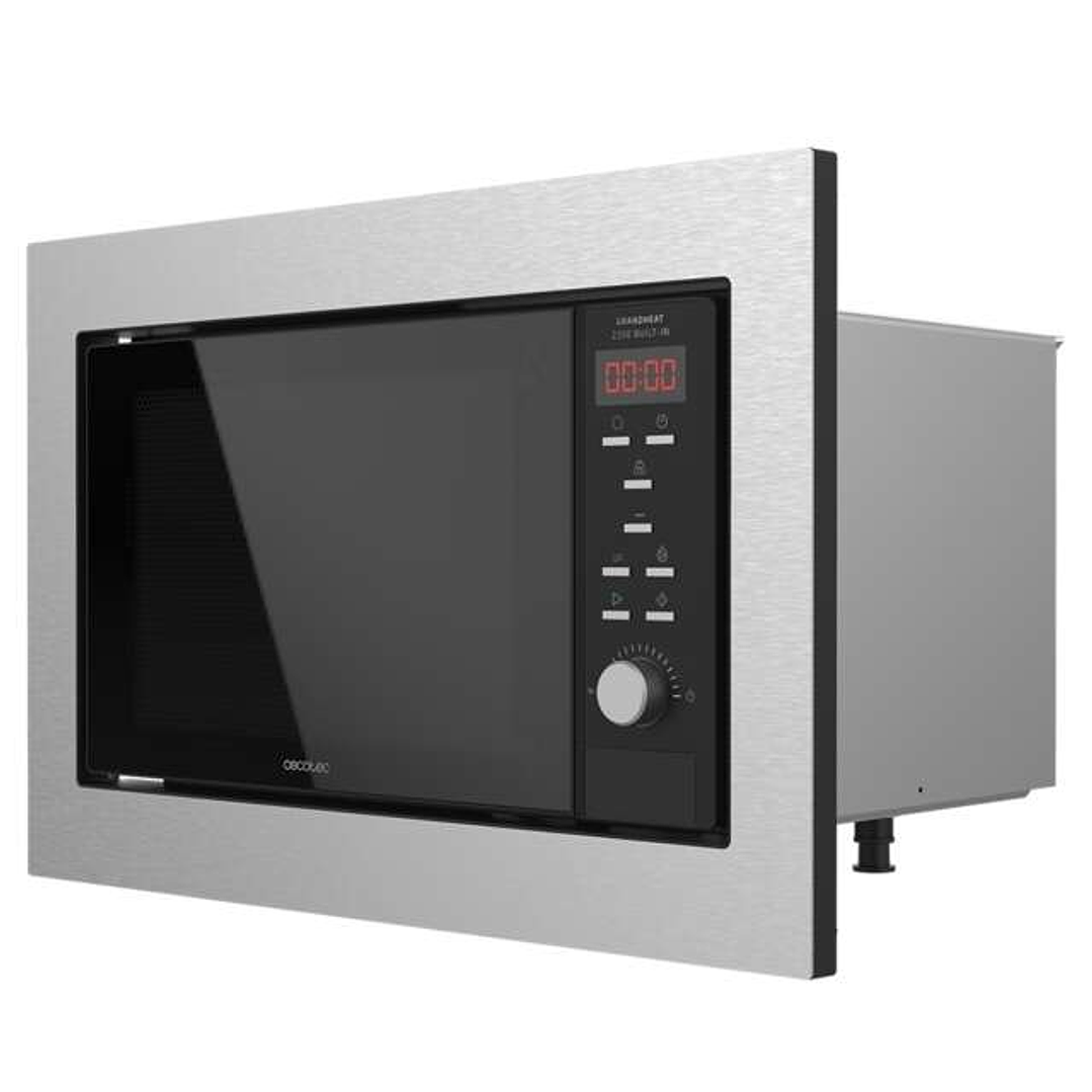 Cecotec GrandHeat 2350 Built-In SteelBlack Microondas Encastrable con Grill 23L 900W - Temporizador - 9 Funciones Preconfiguradas 1