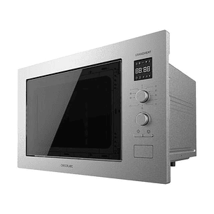 Cecotec GrandHeat 2550 Built-In Steel Microondas Encastrable con Grill 25L 1320W - Temporizador hasta 60min - 8 Funciones Preconfiguradas