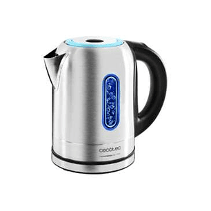 Cecotec ThermoSense 290 Steel Hervidor de Agua 2200W - Capacidad 1,7L - Acero Inoxidable - Ajuste Electronico de Temperatura - Libre de BPA - Filtro A