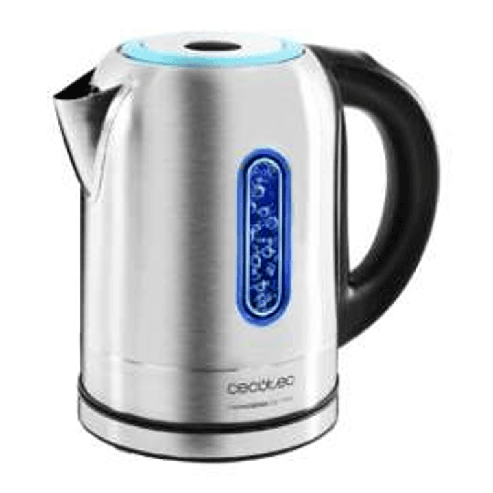 Cecotec ThermoSense 290 Steel Hervidor de Agua 2200W - Capacidad 1,7L - Acero Inoxidable - Ajuste Electronico de Temperatura - Libre de BPA - Filtro A 1