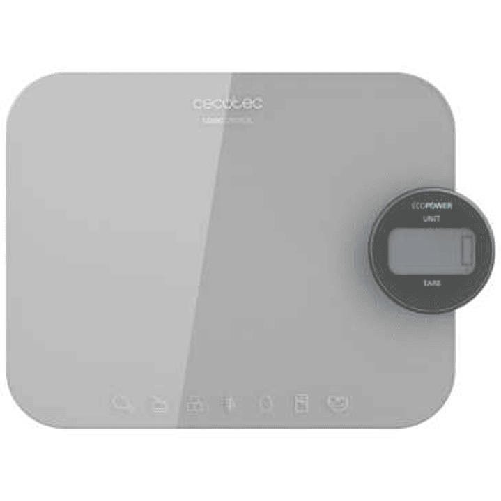 Cecotec Cook Control 10300 EcoPower Nutrition Bascula de Cocina - Funciona sin Pilas - Precision de 1gr - Peso Max. 8kg - Pantalla LCD - Funcion Tara  1