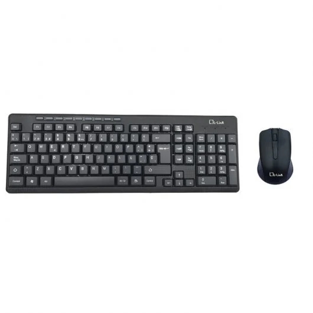 L-Link Pack Inalambrico USB Teclado + Raton 1200dpi 3 Botones - Uso Ambidiestro - Color Negro 1