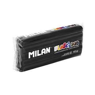 Milan Barra de Plastilina de 150gr - Base de Almidon de Maiz - Sin Gluten - Mezclables - Color Negro