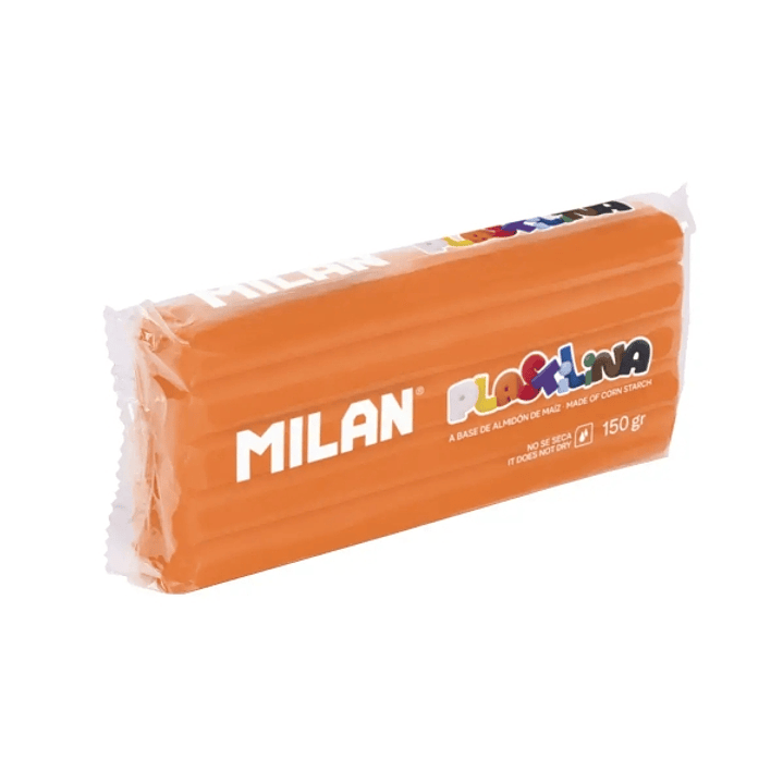 Milan Barra de Plastilina de 150gr - Base de Almidon de Maiz - Sin Gluten - Mezclables - Color Naranja 1