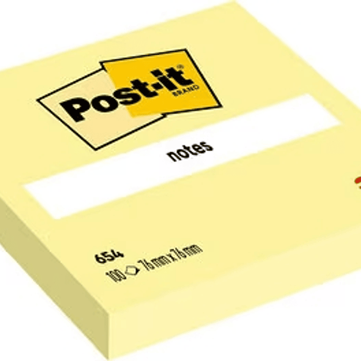 Post-it Bloc de 100 Notas Adhesivas Removibles Canary Yellow 76x76mm - Papel con Certificacion PEFC - 7100103157 - Color Amarillo Claro 1
