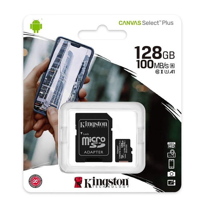 Kingston SDCS2/128GB microSD XC clase 10 128GB c/a 2