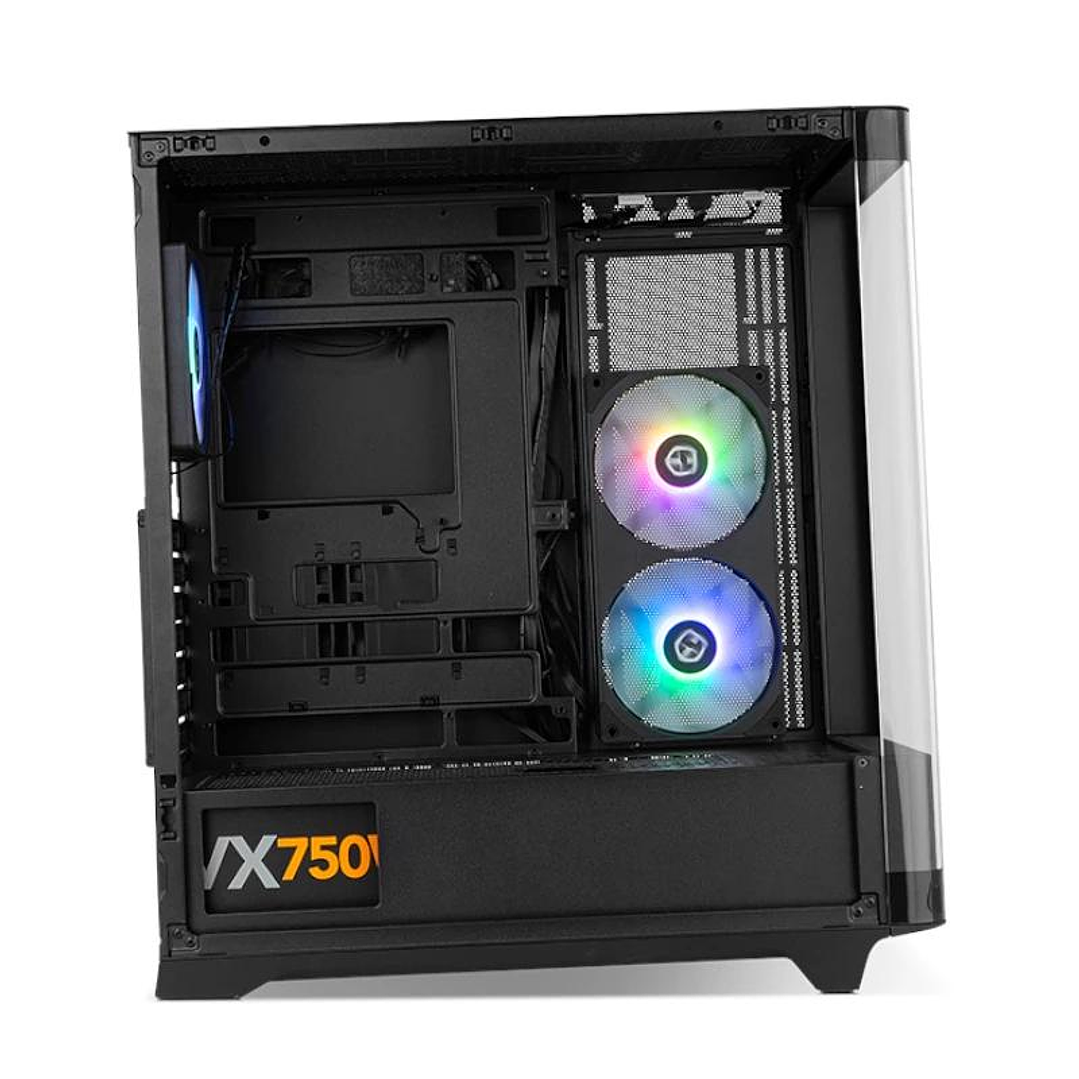 NOX Semitorre HUMMER ETHER Cristal Curvo Negro 4