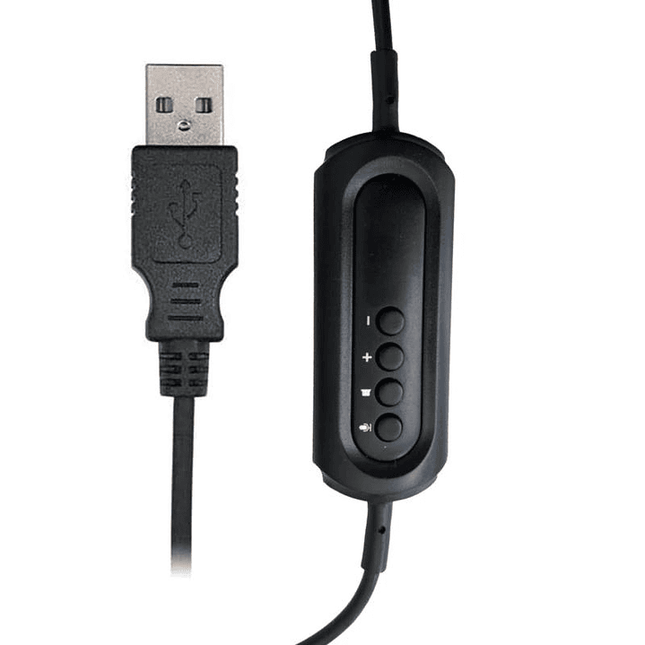 EWENT EW3568 Auricular USB+micrófono cable  2,1m 2