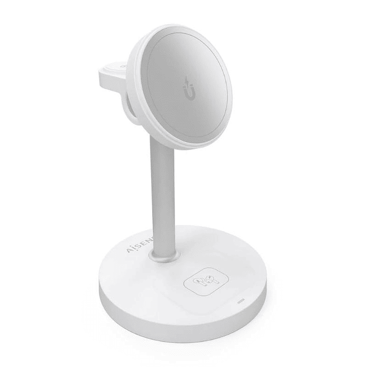 Aisens Cargador Inalámbrico USBC 15W 3 en 1 Blanco 2