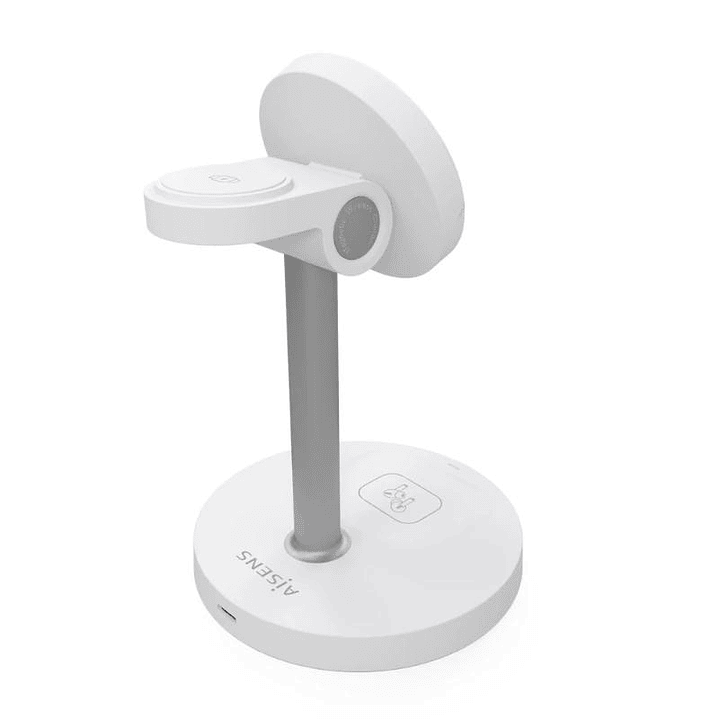 Aisens Cargador Inalámbrico USBC 15W 3 en 1 Blanco 3