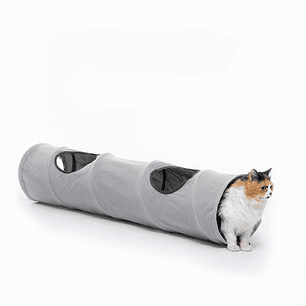 Innovagoods Funnyl Tunel Portatil para Mascotas - Plegable - Resistente al Agua - Multifuncional - 25x114cm - Color Gris