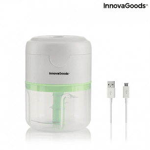 Innovagoods Echoppie Mini Picadora Recargable - Potencia 40W - Capacidad 250ml - Cuchillas de Acero Inoxidable - Bateria de 1300mAh - Velocidad de 30.