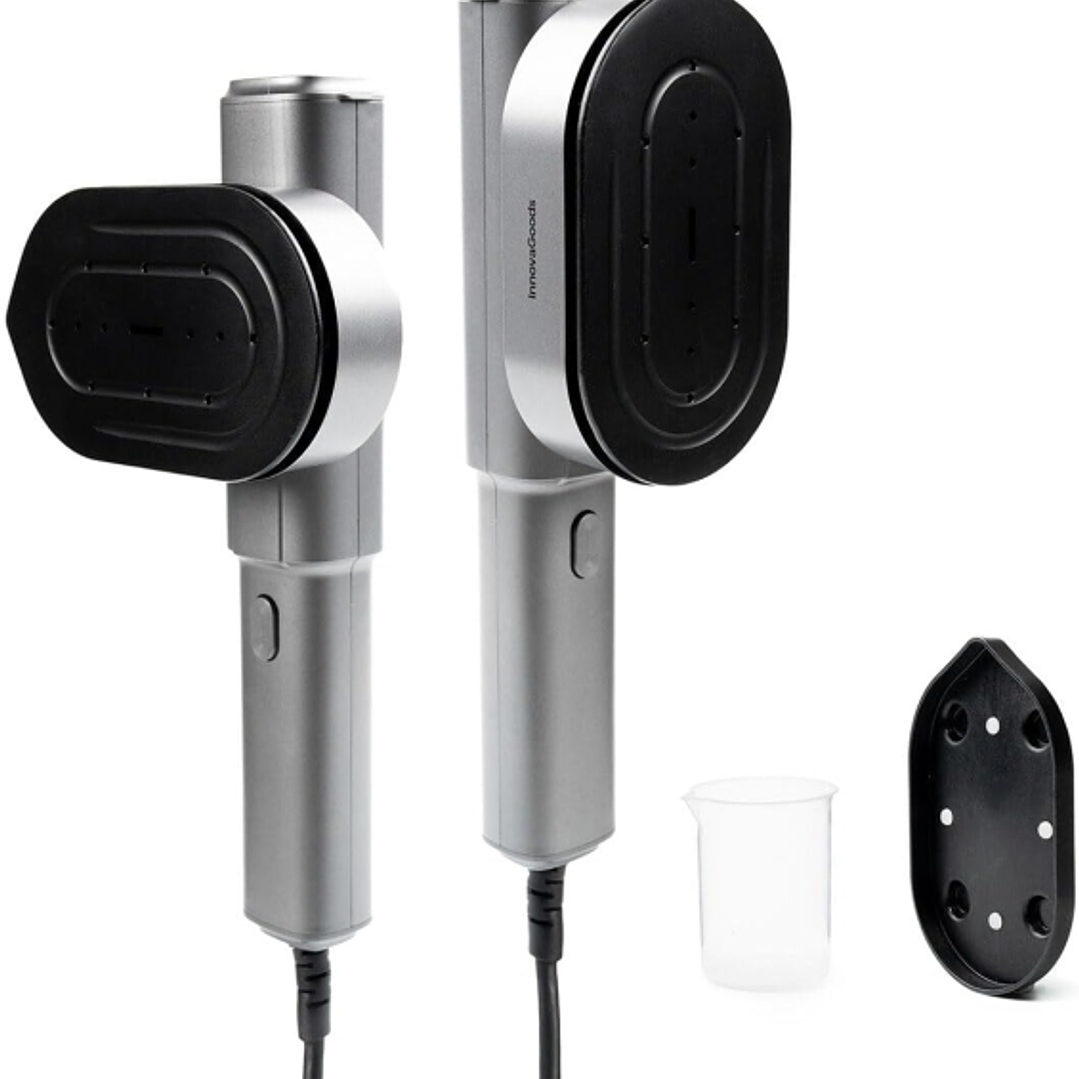 Innovagoods Plancha de Vapor Vertical 2 en 1 de Viaje - Potencia 1200W - Doble Orientacion - Vapor Continuo de 10 g/min - Deposito 100ml - Antiadheren 1