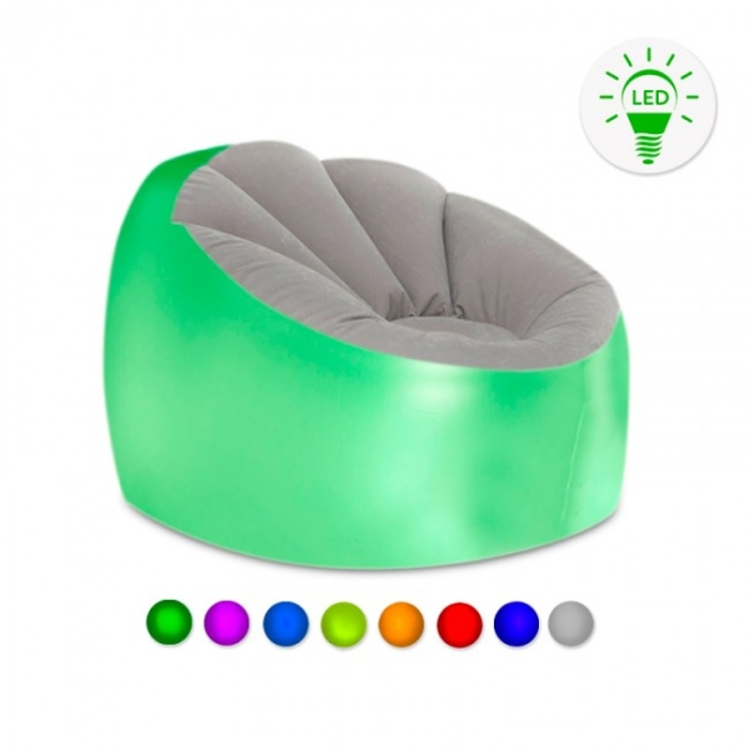 Innovagoods Chight Sillon Hinchable con Luces LED Multicolor - Mando a Distancia - IP67 - Material Suave y Antideslizante - Soporta hasta 100kg - 99x6 1