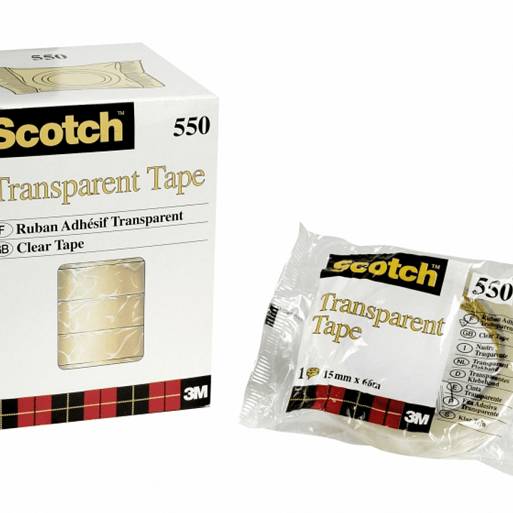 Scotch 550 Pack de 10 Cintas Adhesivas 15mm x 66m - Transparente 1