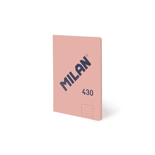 Milan 430 Libreta Encolada Formato A5 Pautado 1 Linea 7mm - 48 Hojas de 95 gr/m2 - Microperforado - Tapa Blanda - Color Rosa