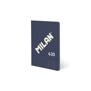Milan 430 Libreta Encolada Formato A5 Pautado 1 Linea 7mm - 48 Hojas de 95 gr/m2 - Microperforado - Tapa Blanda - Color Azul