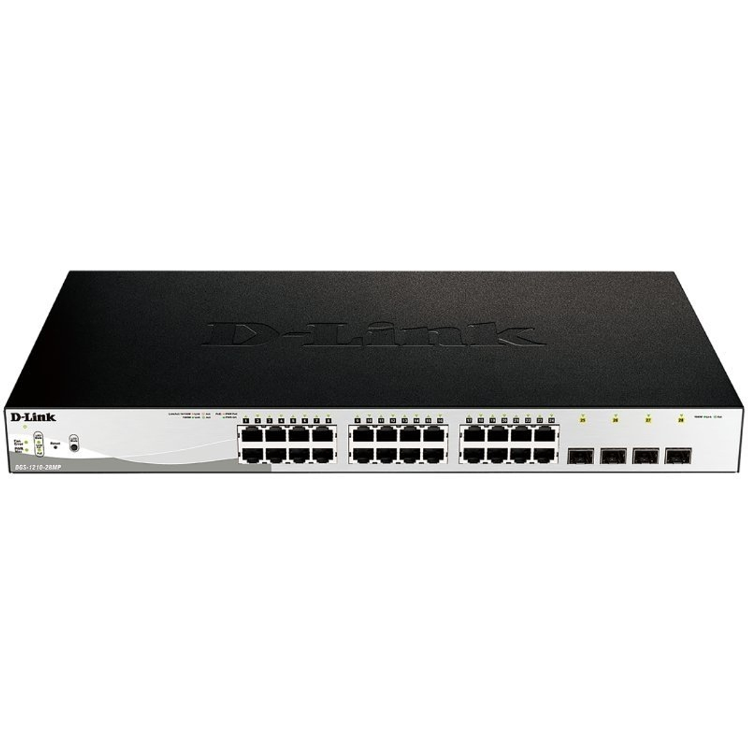 D-Link DGS-1210-28MP/E Switch 24xGb PoE+ 4xSFP Com 1
