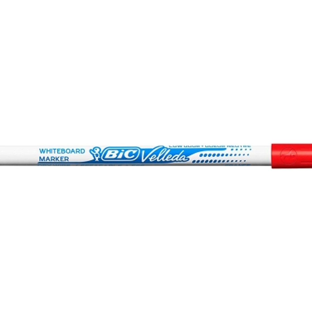 Bic Velleda 1721 Rotulador para Pizarra - Punta Fina - Trazo de 1.5mm - Borrado Optimo - Color Rojo 1