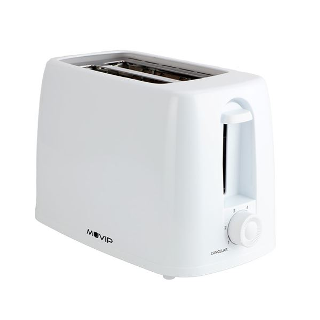 Muvip MV0642 Tostadora de Pan 650W - Capacidad para 2 Rebanadas - 6 Niveles de Tostado - Boton de Cancelacion - Bandeja Inferior Extraible para Limpie 1