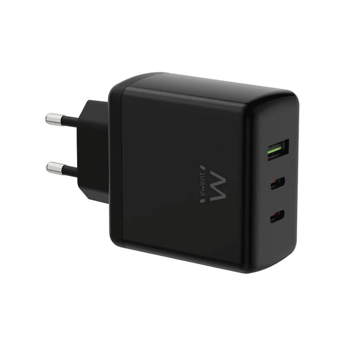EWENT Cargador Gan Fast 65W 2 USB-C PD-1USB-A QC 1