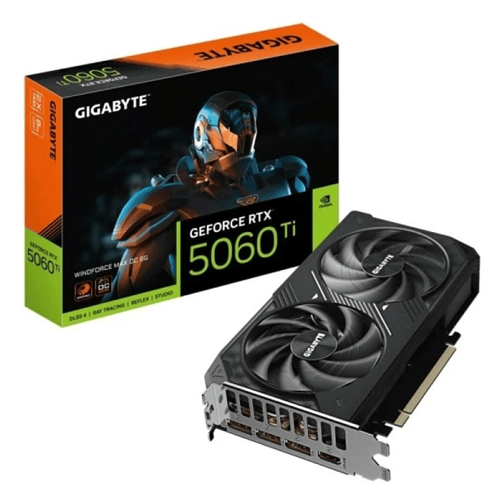 Gigabyte GeForce RTX 5060 TI Tarjeta Grafica WINDFORCE MAX OC 18GB GDDR7-3x DP, HDMI 1