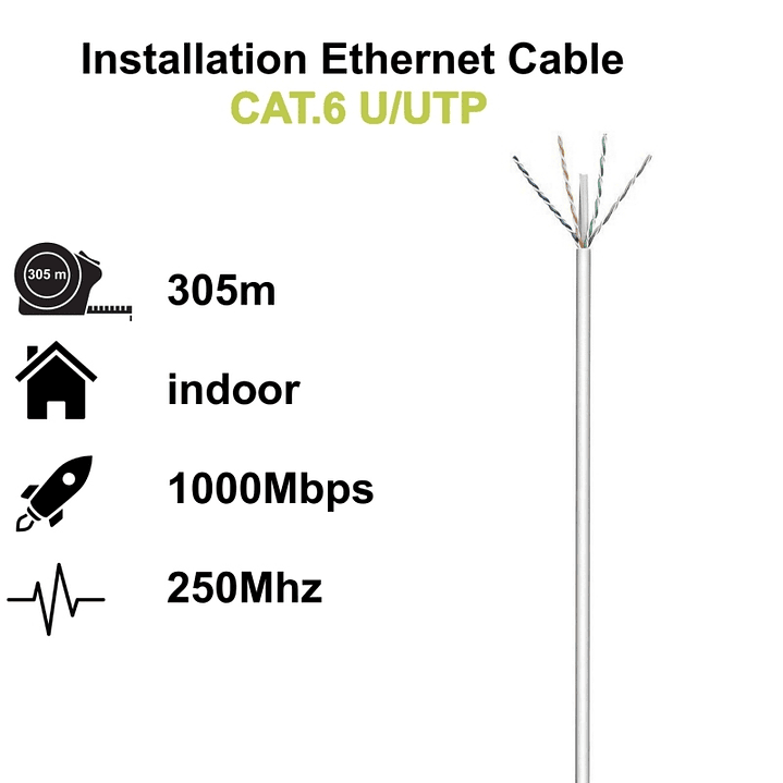 Ewent Bobina cable red Cat. 6 U/UTP, PVC, 305mt 1