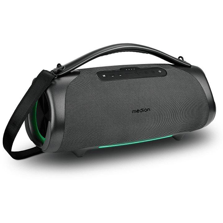 Medion Life P61768 XL Altavoz 50W + 50W RMS - Bluetooth 5.3 - Modo Broadcast - Resistente al Agua - Hasta 30 Horas de Autonomia - Iluminacion RGB - Co 1