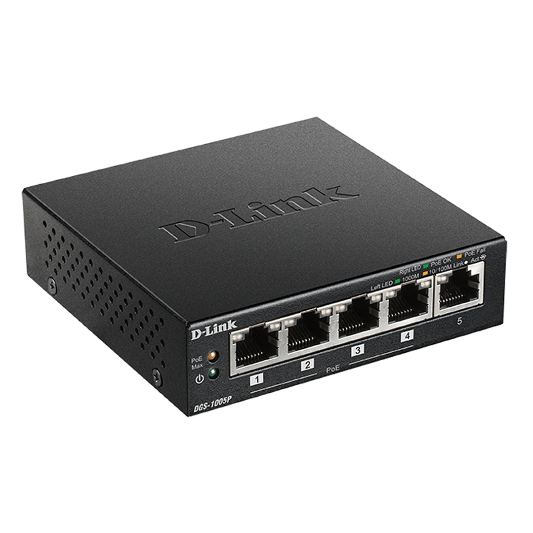 D-Link DGS-1005P Switch 5xGB 4xPoE 2