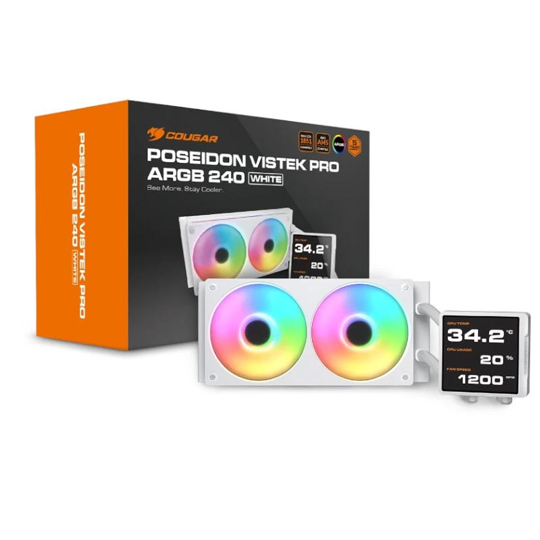 Cougar Ref. Liq Poseidon Vistek Pro ARGB 240 White 4