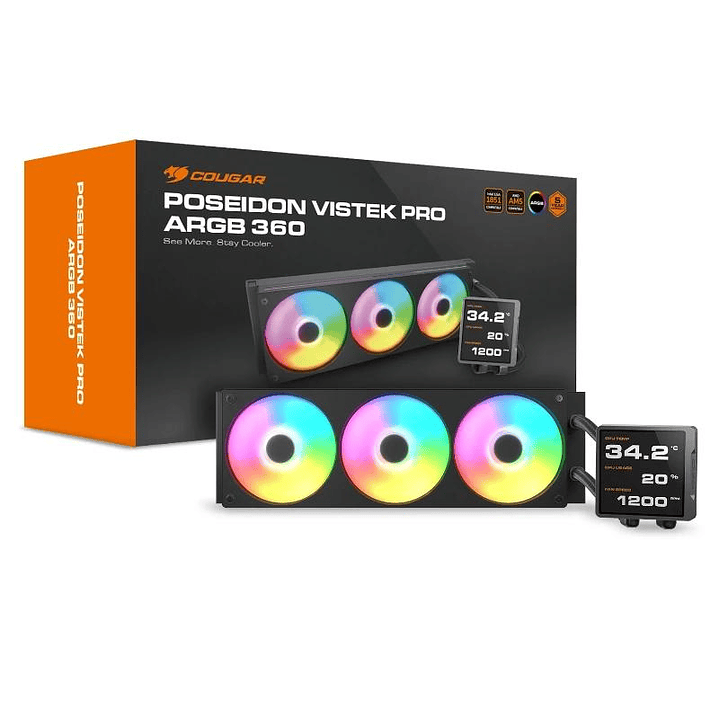 Cougar Ref. Liq Poseidon Vistek Pro ARGB 360 Black 4