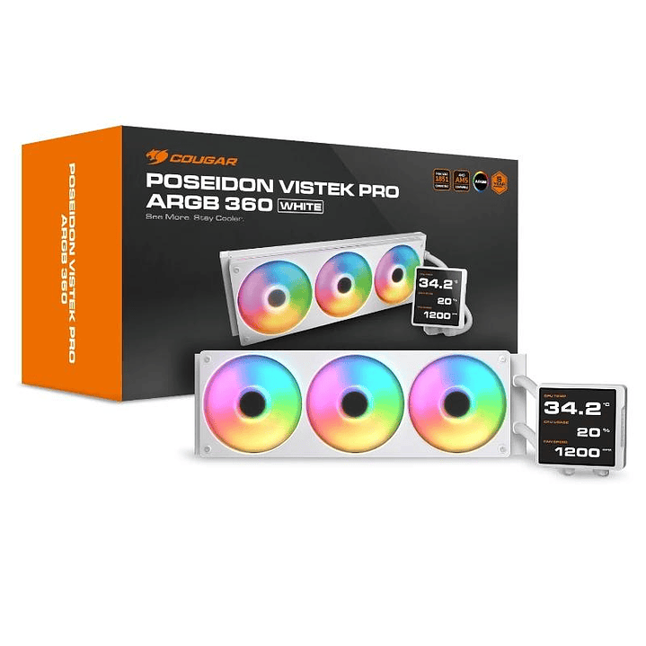 Cougar Ref. Liq Poseidon Vistek Pro ARGB 360 White 4