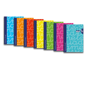 Lamela Pack de 6 Cuadernos de Espiral con 80 Hojas de 90g/m2 con Margen - Formato Folio - Pauta Cuadrovia de 5mm - Cubierta Extra Dura - Papel Offset 