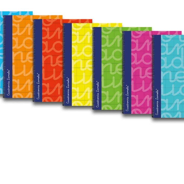 Lamela Pack de 6 Cuadernos de Espiral con 80 Hojas de 90g/m2 con Margen - Formato Folio - Pauta Cuadrovia de 5mm - Cubierta Extra Dura - Papel Offset  1