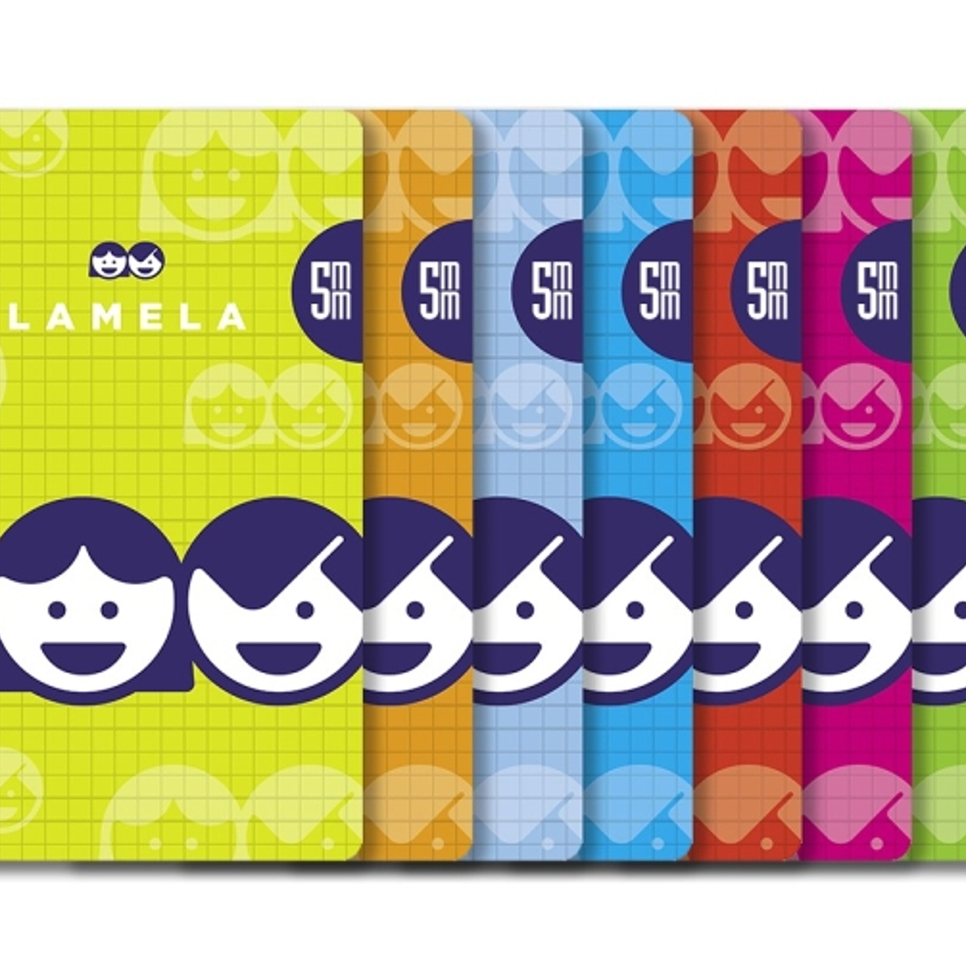 Lamela Pack de 10 Cuadernos de Espiral con 40 Hojas de 70g/m2 con Margen - Formato Cuarto - Pauta Cuadrovia de 5mm - Cubierta de Cartoncillo Plastific 1