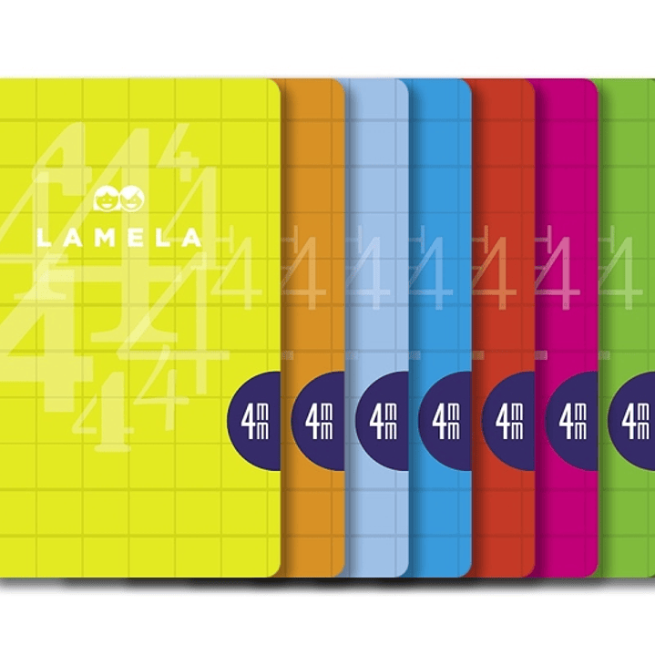 Lamela Pack de 10 Libretas Grapadas con 50 Hojas de 90g/m2 con Margen - Formato A4 - Pauta Cuadrovia de 4mm - Cubierta de Cartoncillo Plastificado - P 1