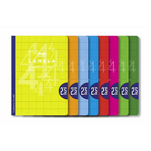 Lamela Pack de 10 Libretas Grapadas con 50 Hojas de 90g/m2 con Margen - Formato A4 - Pauta Cuadrovia de 2.5mm - Cubierta de Cartoncillo Plastificado -