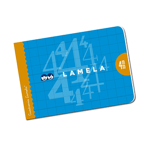 Lamela Libreta Grapada con 30 Hojas de 70g/m2 con Margen - Formato Cuarto - Pauta Cuadrovia de 4mm - Cubierta de Cartoncillo Plastificado - Papel Offs
