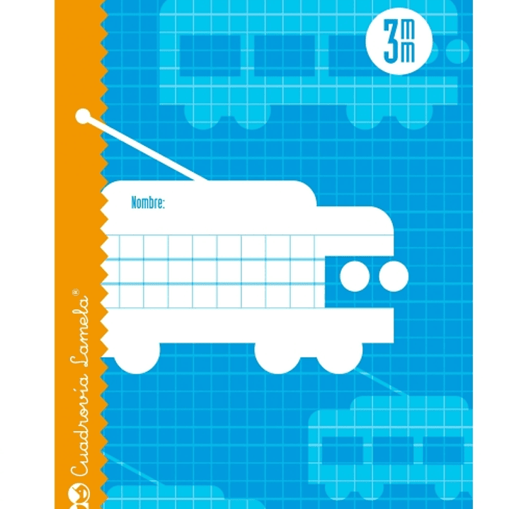 Lamela Libreta Grapada con 30 Hojas de 70g/m2 con Margen - Formato Cuarto - Pauta Cuadrovia de 3mm - Cubierta de Cartoncillo Plastificado - Papel Offs 1