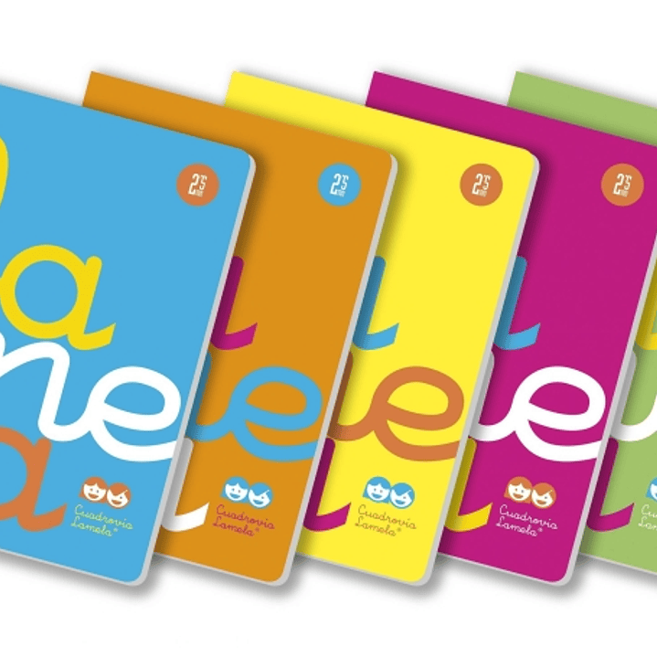 Lamela Pack de 5 Libretas Grapadas con 50 Hojas de 90g/m2 con Margen - Formato A4 - Pauta Cuadrovia de 2.5mm - Cubierta de Polipropileno Fluorescente  1